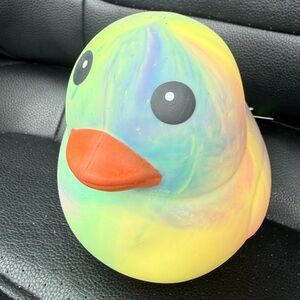 Sunny Days Jumbo Squeezy Duck - Multicolor Tie-Dye Duck with Orange Beak